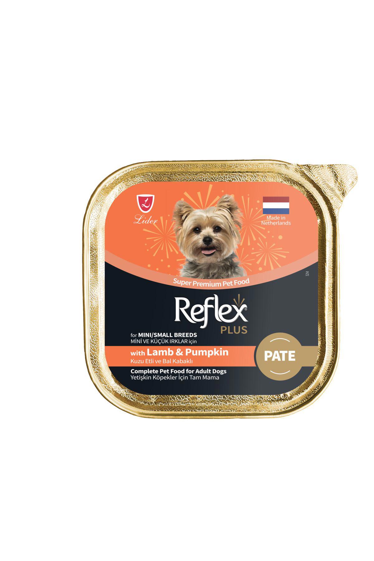 Plus Alu Tray 85 gr Kuzu etli ve Bal Kabaklı Pate Kıyılmış Küçük ırk köpek için Yaş mama