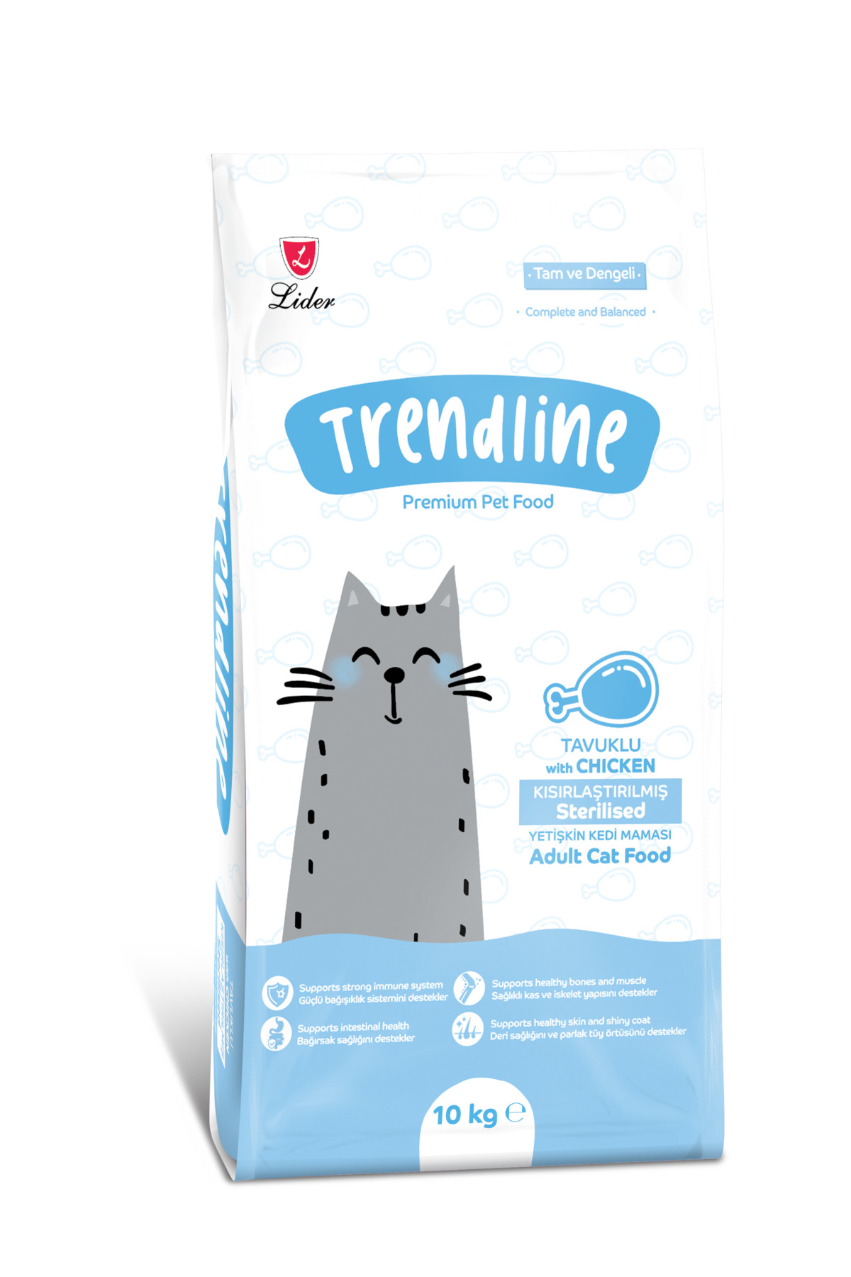 Trendline Tavuklu Kısırlaştırılmış Yetişkin Kedi Maması 10 Kg