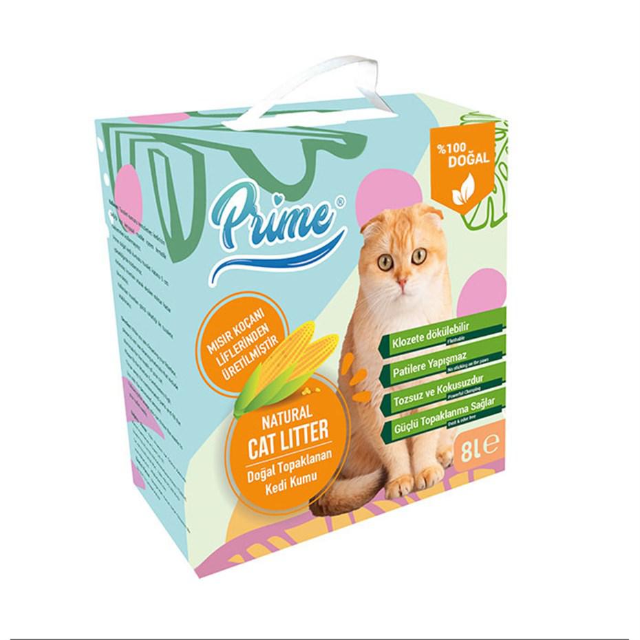 Prime Topaklaşan Bitkisel Kedi Kumu 8 Lt