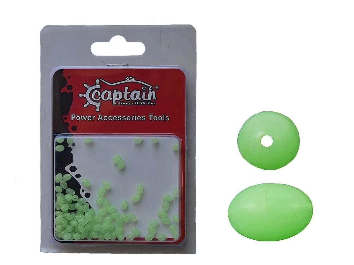 Captain  Glow Boncuk Oval Çapari ve Takım Boncuğu 100'lü Paket 6 mm