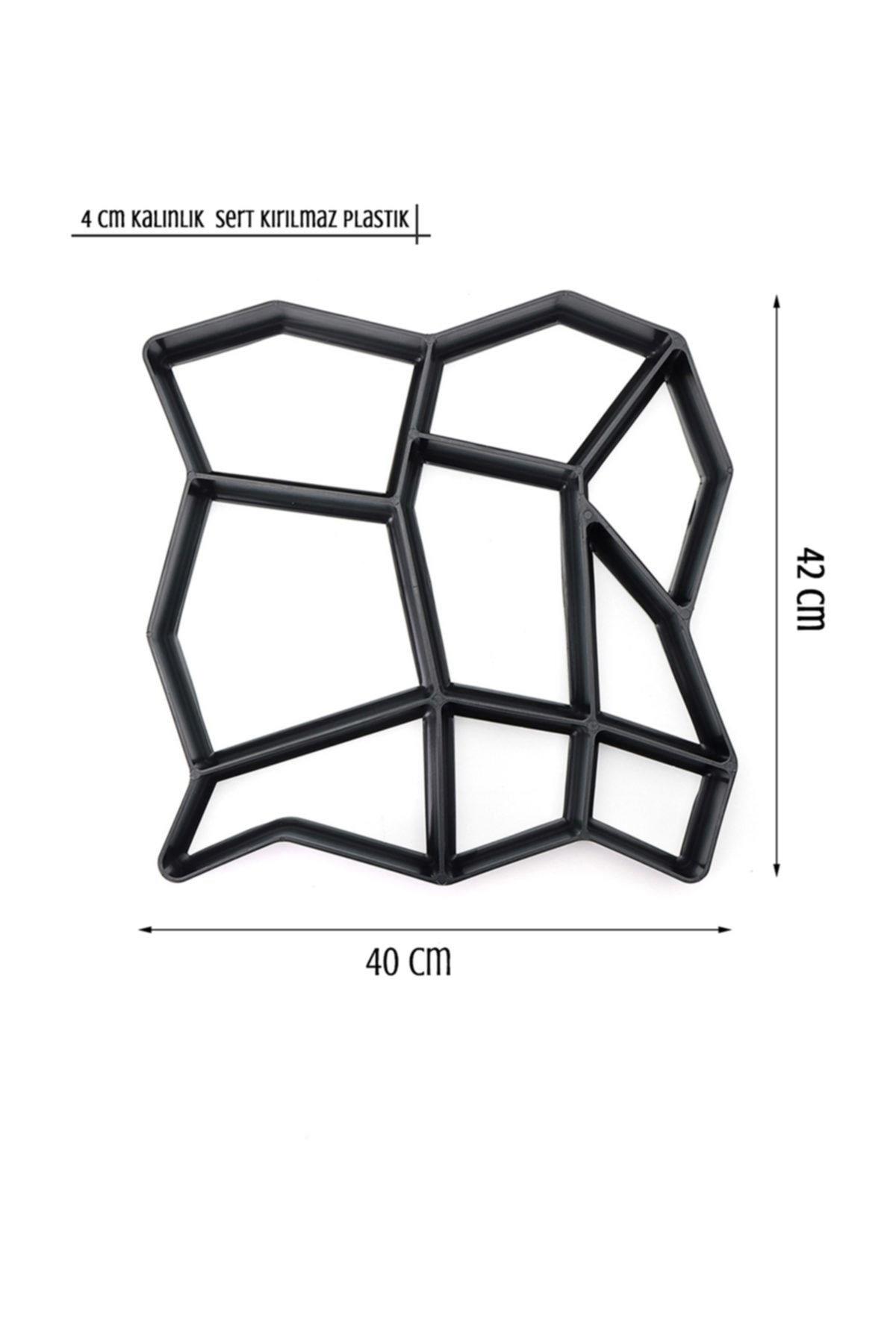 Bahçe Taş Kalıp Beton Kalıbı Zemin Kaplama Kalıbı 42x40 cm 2 Adet