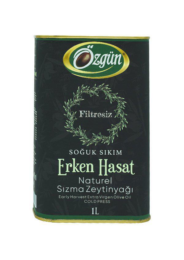 Özgün Zeytin Ve Zeytin Yağı Erken Hasat Filtresiz Soğuk Sıkım Sızma Zeytinyağı 1 lt Teneke 