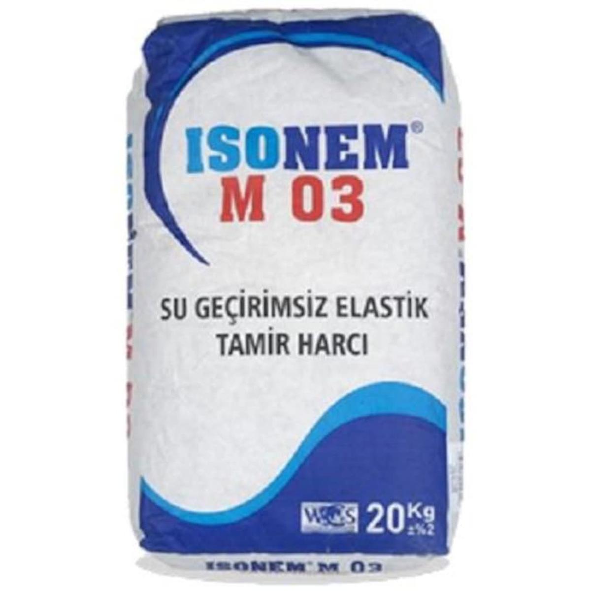 Isonem M03 Su Geçirimsiz Elastik Gri Tamir Harcı 20 Kg 