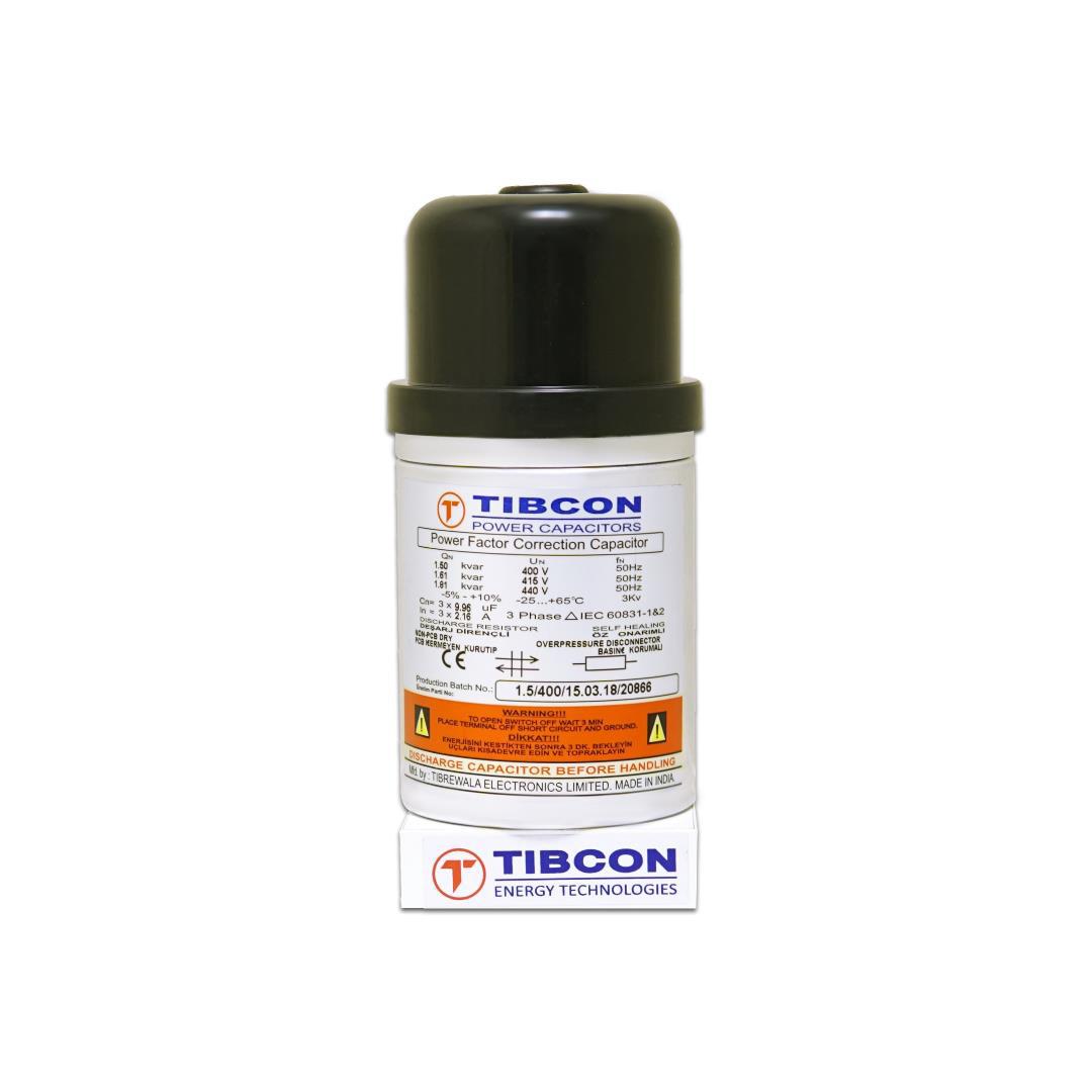 TİBCON 1,5Kvar 400V Trifaze Silindir Tip Kondansatör