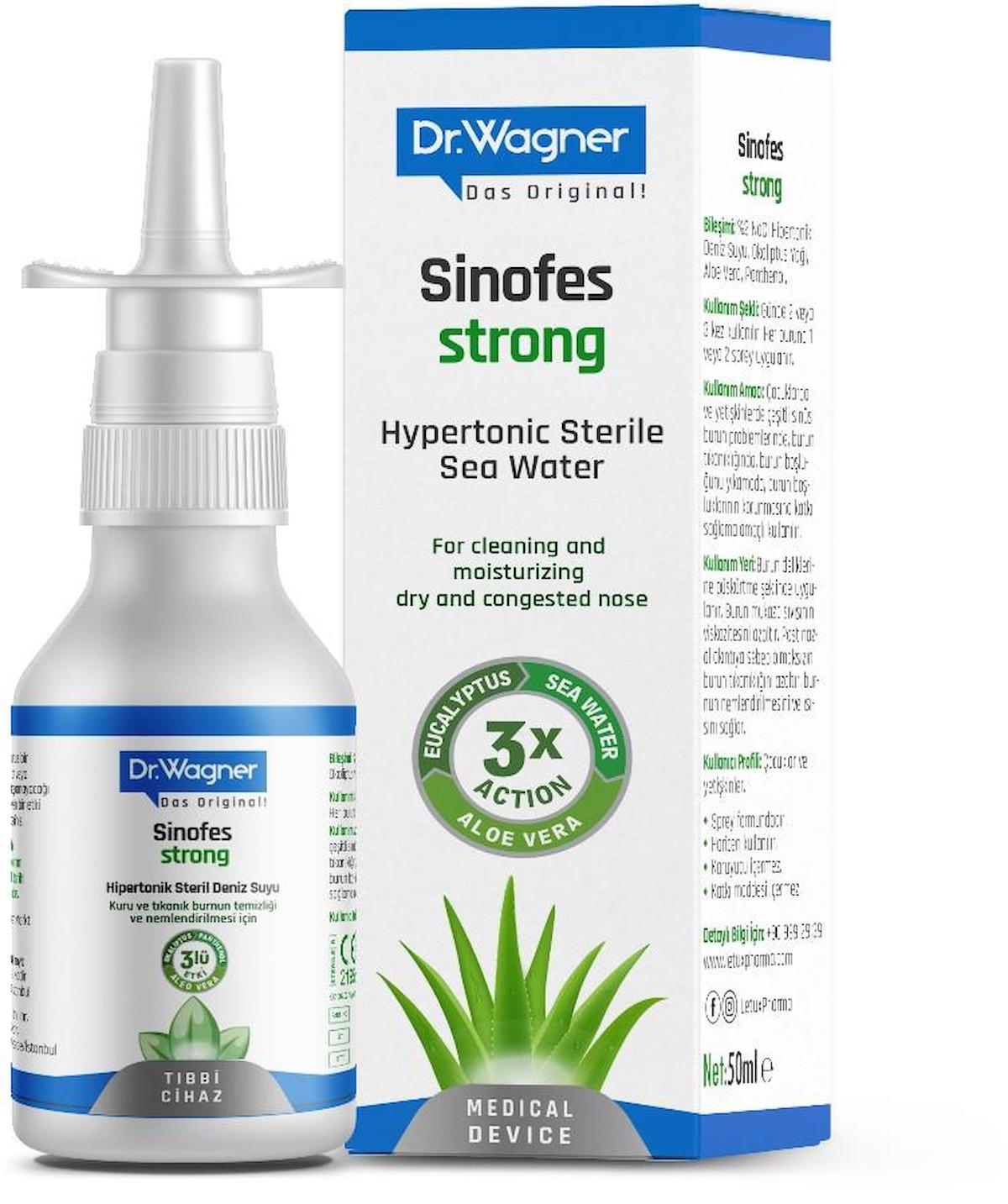 Dr. Wagner Sinofes Strong Hipertonik Deniz Suyu Burun Spreyi 50 ML