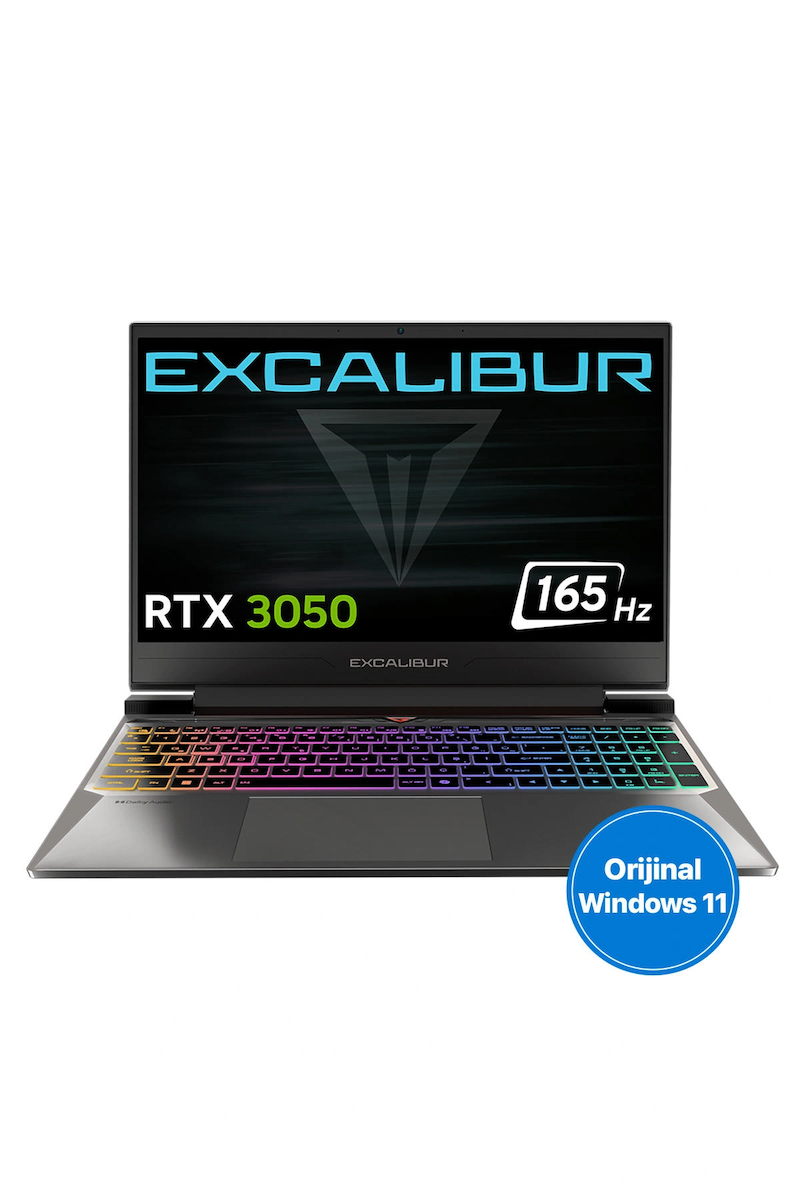Casper Excalibur G870 i7-13620H 32GB 1TB 6GB RTX3050 165HZ 15.6″ W11H Gaming Laptop G870.1362-DFJ0A-C
