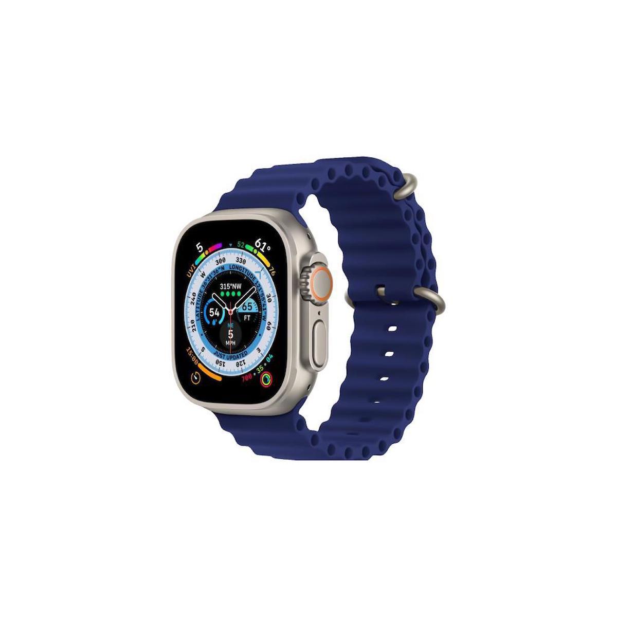 Sunix Apple Watch 42mm / 44mm / 45mm/ 49mm Uyumlu Akıllı Saat Kordonu Lacivert