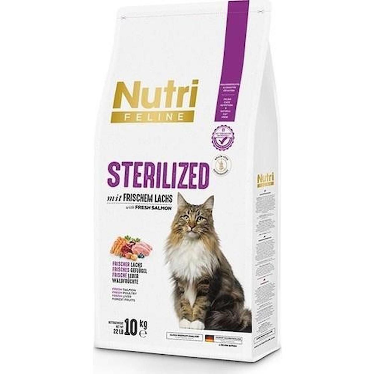 Nutri Feline Somonlu Kısırlaştırılmış Yetişkin Kedi Maması 10 KG