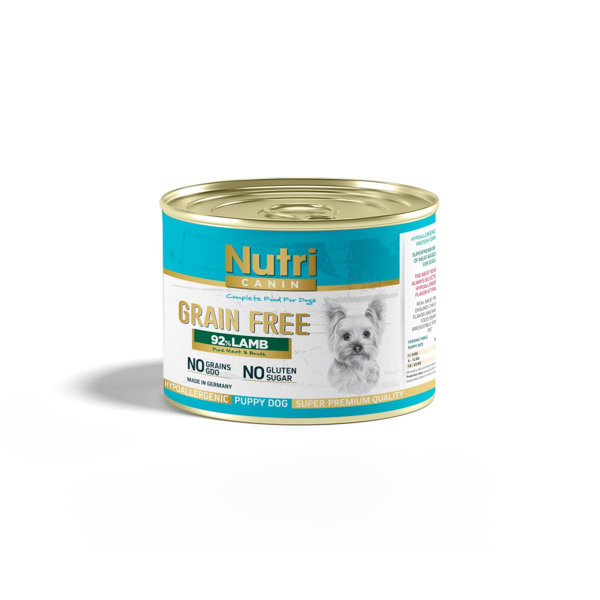 Nutri Canin Tahılsız Kuzu Etli Yavru Köpek Konservesi 200 Gr#