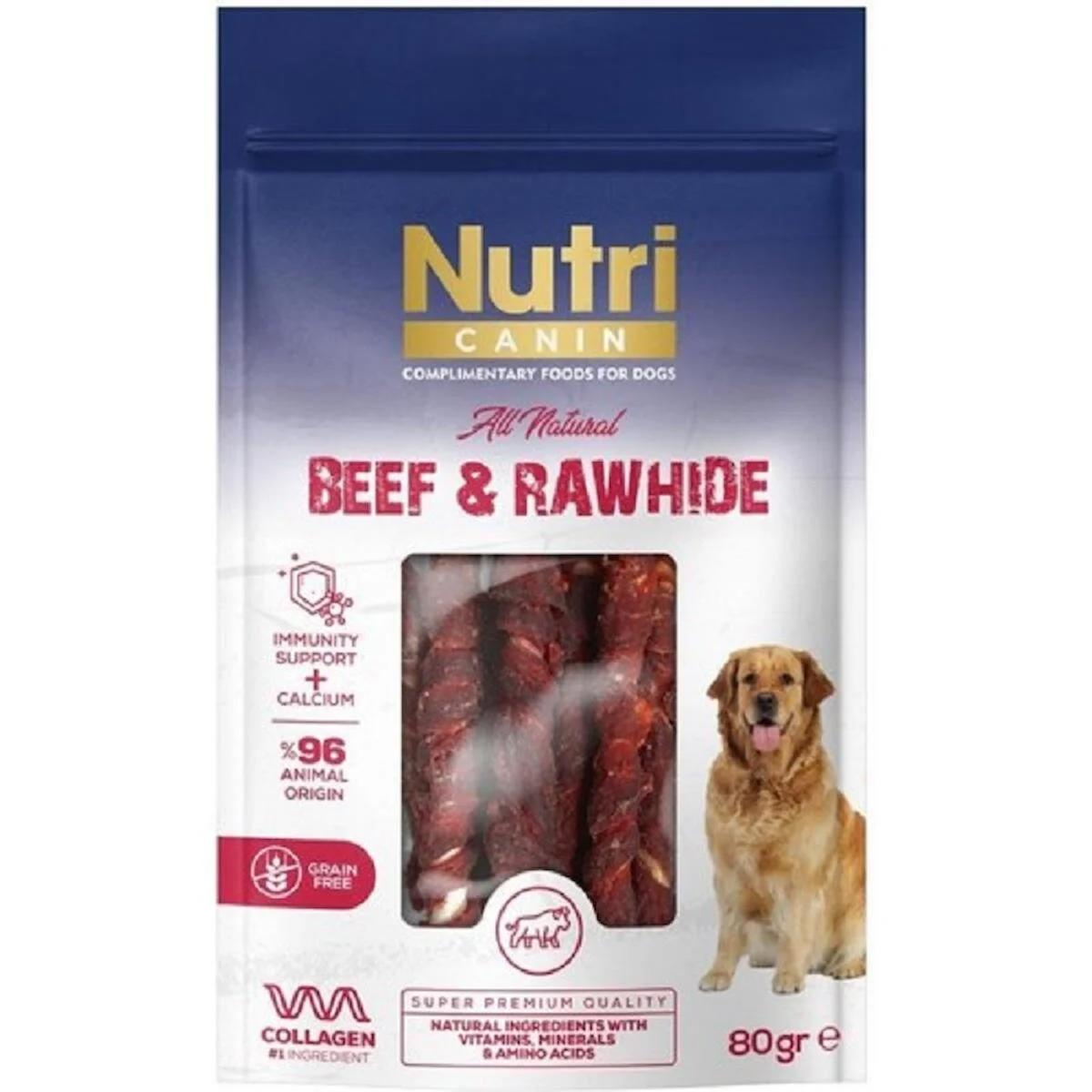 Nutri Canin Rawhide Dana Eti Sarılı Burgu Kemik Köpek Ödülü 80 gr