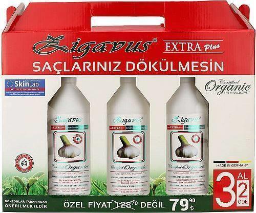 Zigavus Dökülen Saçlar İçin Dökülme Karşıtı Sarımsaklı Şampuan 3x250 ml