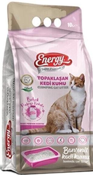 Energy Bentonit Bebek Pudrası Kokulu Kedi Kumu 10 lt