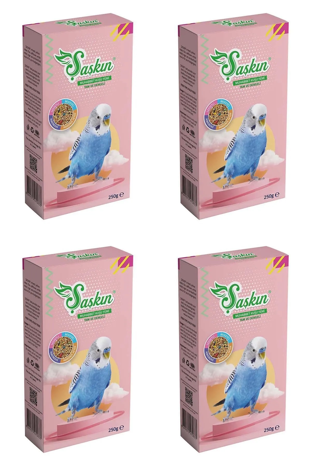 Şaşkın Muhabbet Kuşu Yemi 250 G - 4 Adet