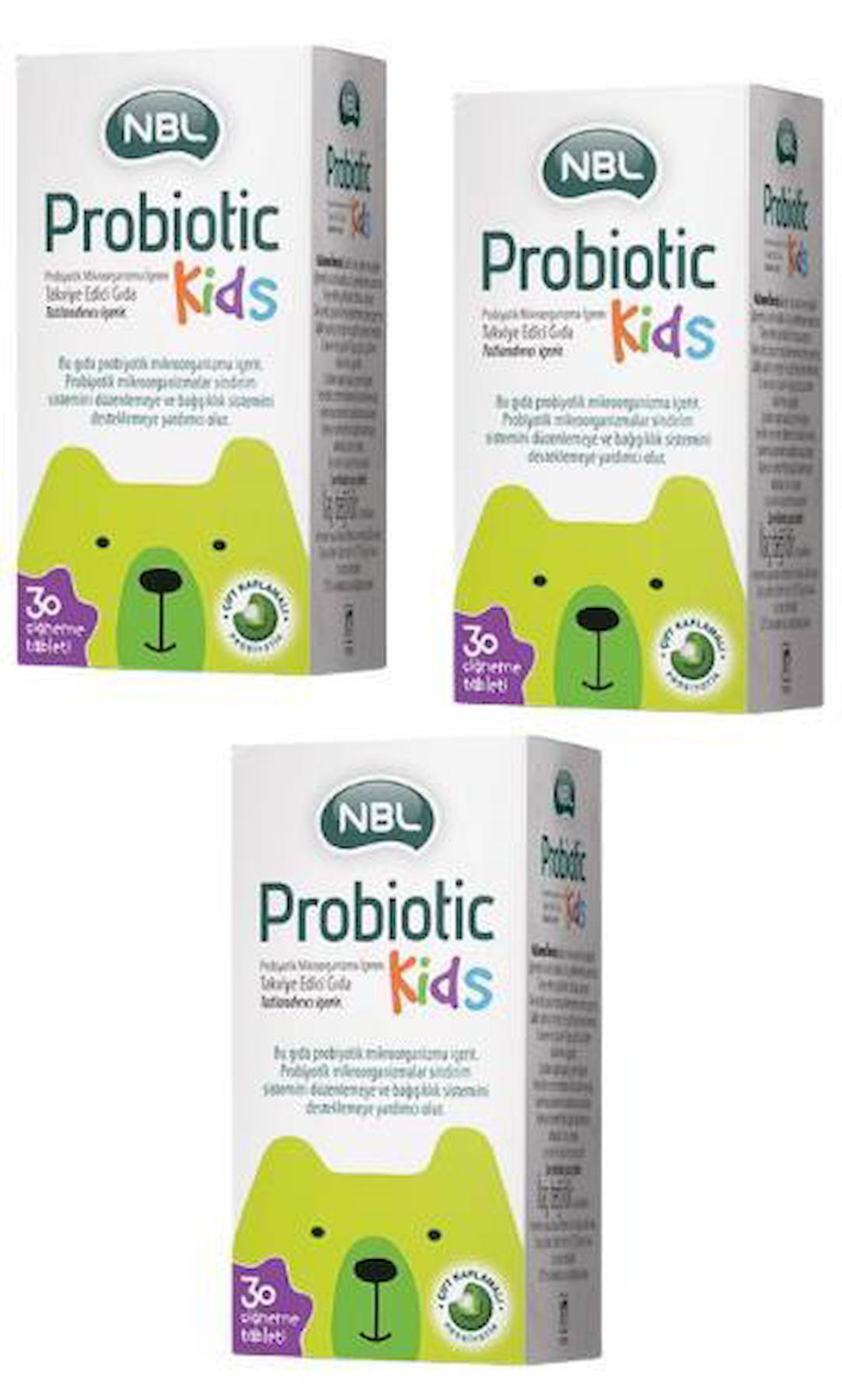 NBL Probiotic Kids 30 Çiğneme Tableti 3'lü