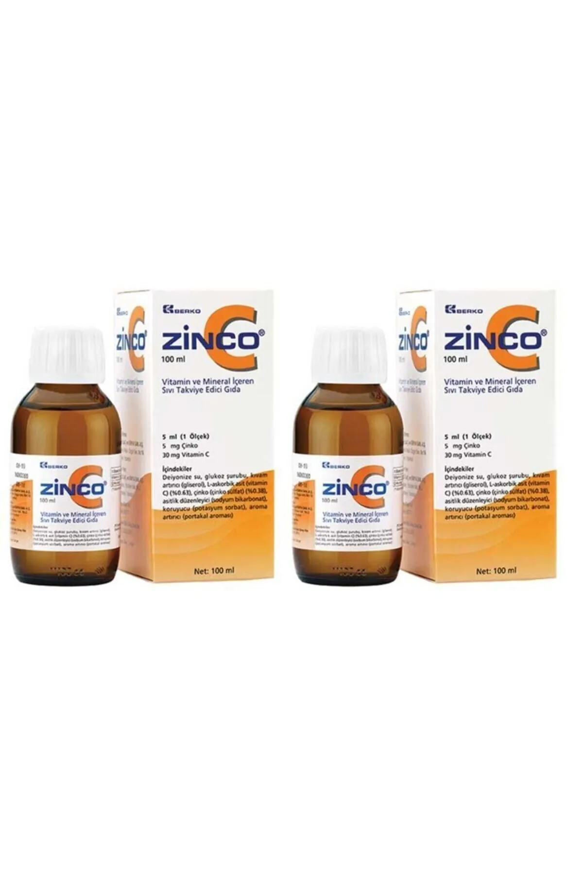 Zinco C 5 Mg Şurup 100 Ml 2 Kutu