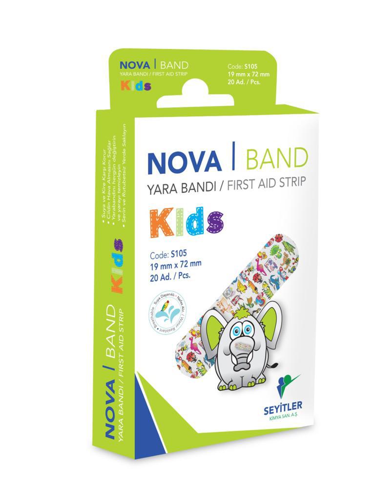 NOVA BAND KİDS DESENLİ ÇOCUK YARA BANDI 20 ADET 1 KUTU