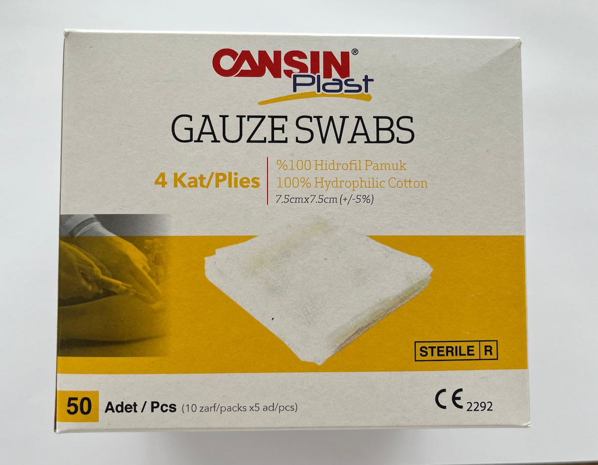 CANSINPLAST GAZ KOMPRES 7,5X7,5 10X5 50 Lİ NO:551