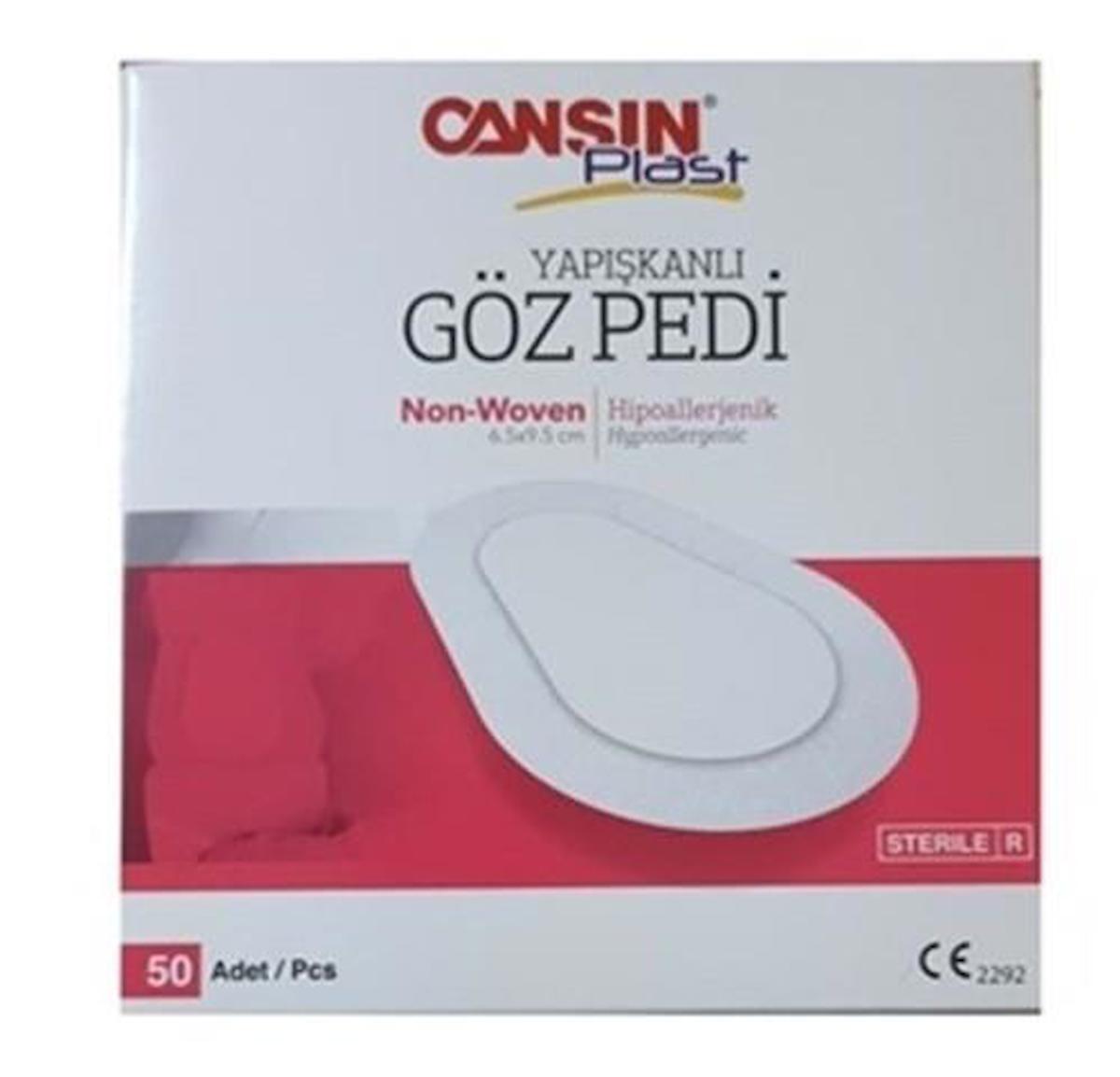 CANSINPLAST YETİŞKİN STERİL GÖZ PEDİ  6,5 X 9,5 CM 50'Lİ 532