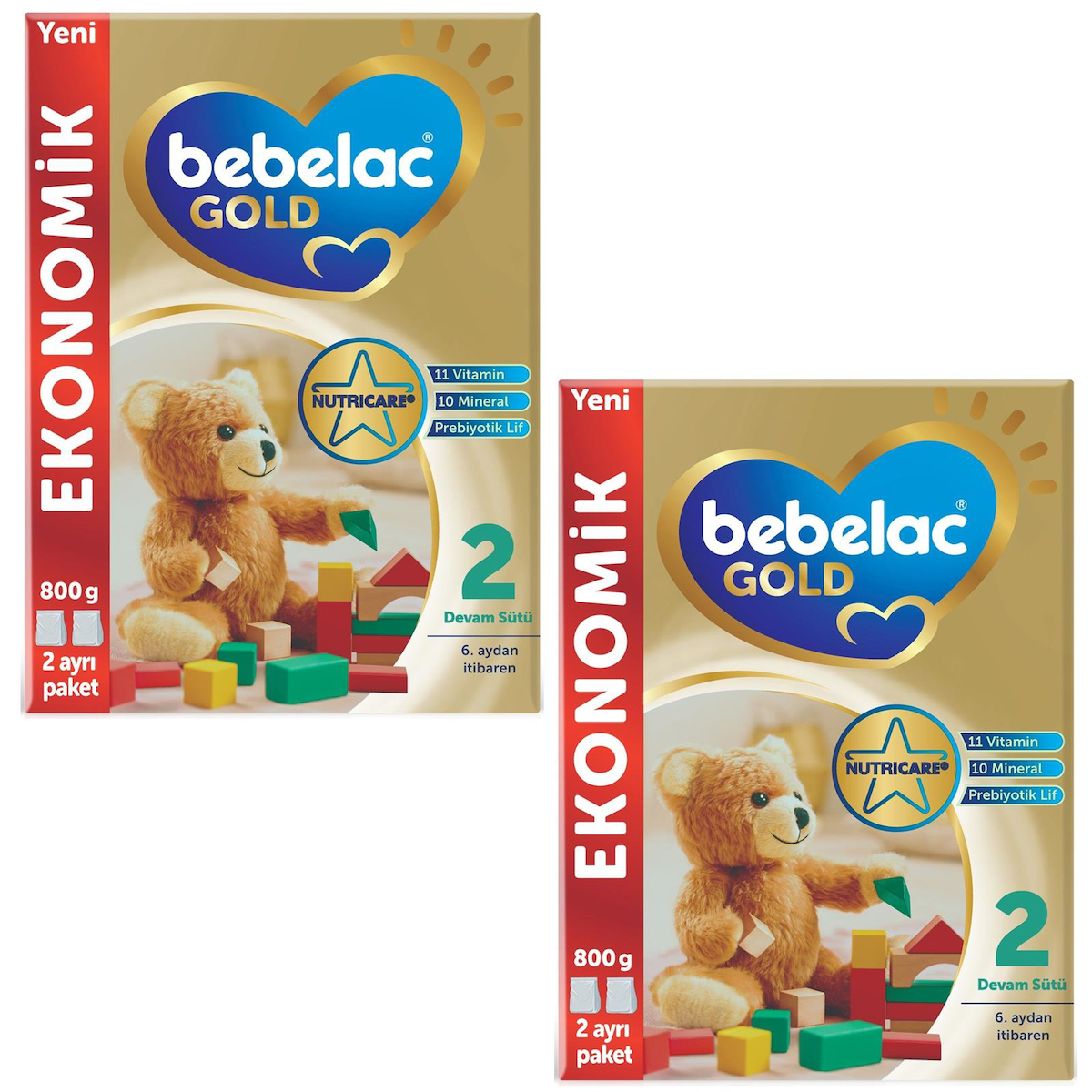 Bebelac Gold 2 Devam Sütü 800 gr 2 ADET