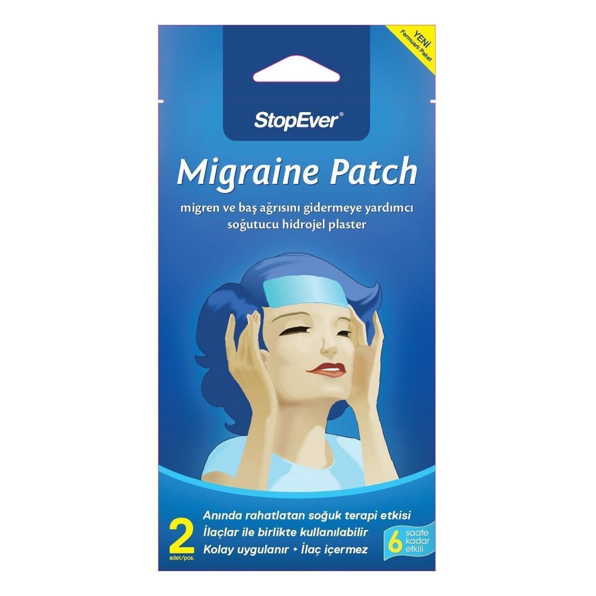 Stopever Migraine Patch Migren Ve Baş Ağrısına Karşı Hidrojel Plaster