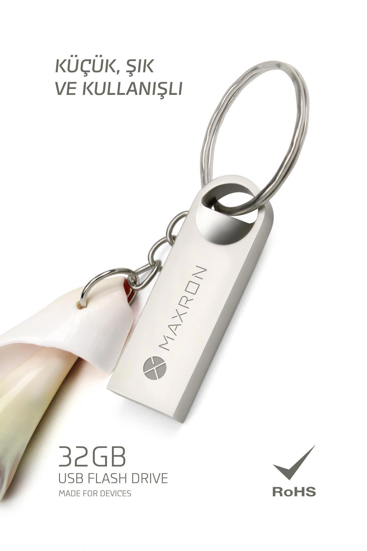 MAXRON 32 GB Flash Bellek Metal Gövde Ömür Boyu Garantili Güvenli Usb Bellek Data Traveler