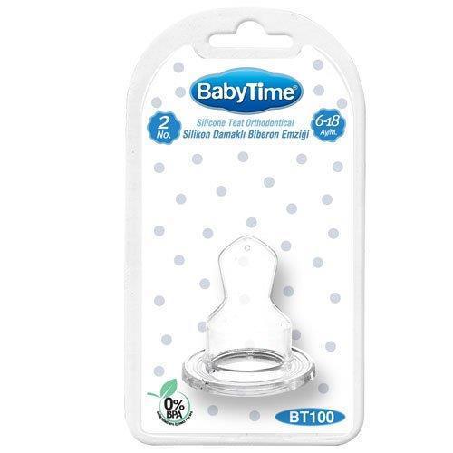 Babytime Silikon Damaklı Biberon Emziği  N.2