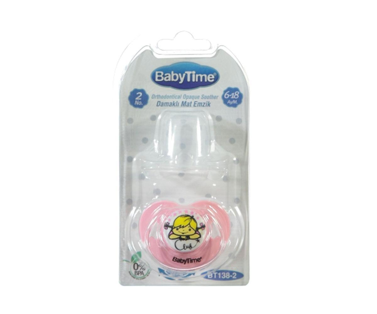 Baby Time Damaklı Mat Emzik 6-18 Ay No:2 Pembe