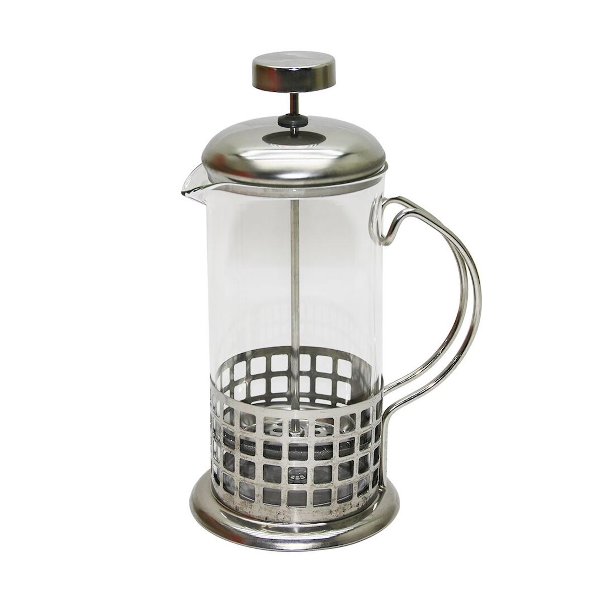 FRENCH PRESS 350ML CAM BİTKİ SÜZGEÇİ METAL KAFES - KAPAK (4434)