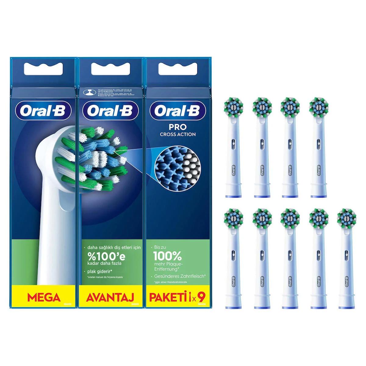 Oral-B Cross Action Şarjlı Diş Fırçası Yedek Başlığı 9’lu