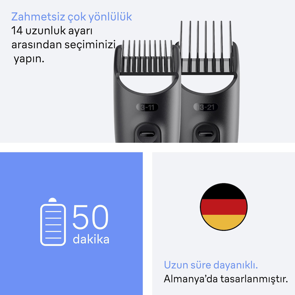 Braun Hepsi Bir Arada Series 3, 8’i 1 arada Tıraş Kiti, Keskin Bıçak, 14 Uzunluk, AIO3540