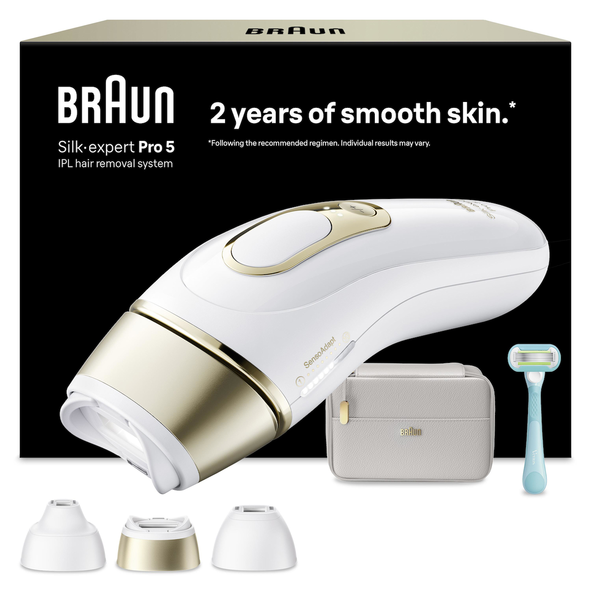 braun i̇̇pl silk·expert pro 5, evde lazerle tüy alma, çanta, gillette venus, 3 başlık, pl5351