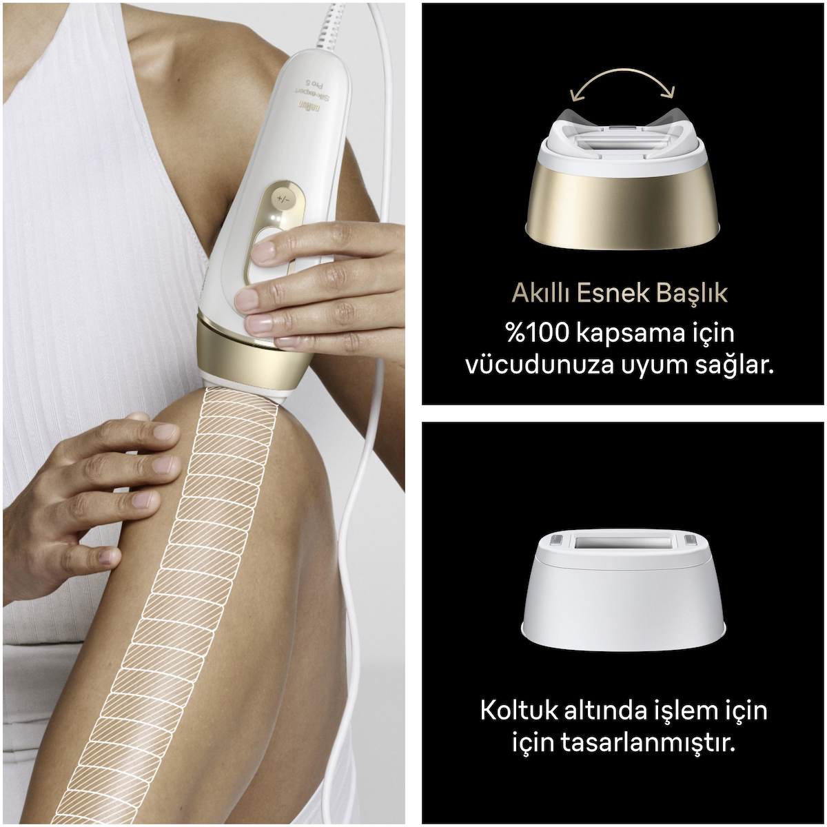 braun i̇̇pl silk·expert pro 5, evde lazerle tüy alma, çanta, gillette venus, 2 başlık, pl5251