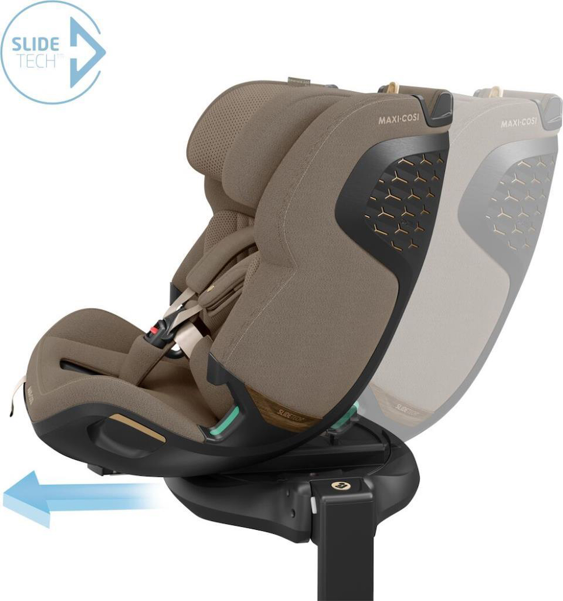 Maxi-Cosi Emerald 360 Pro I-Size Dünyanın İlk Kızaklı, Araç Dışına Çıkabilen İsofix'li 360 Dönebilir Yatabilir 0-36 kg Bebek Oto Koltuğu Authentic Truffle