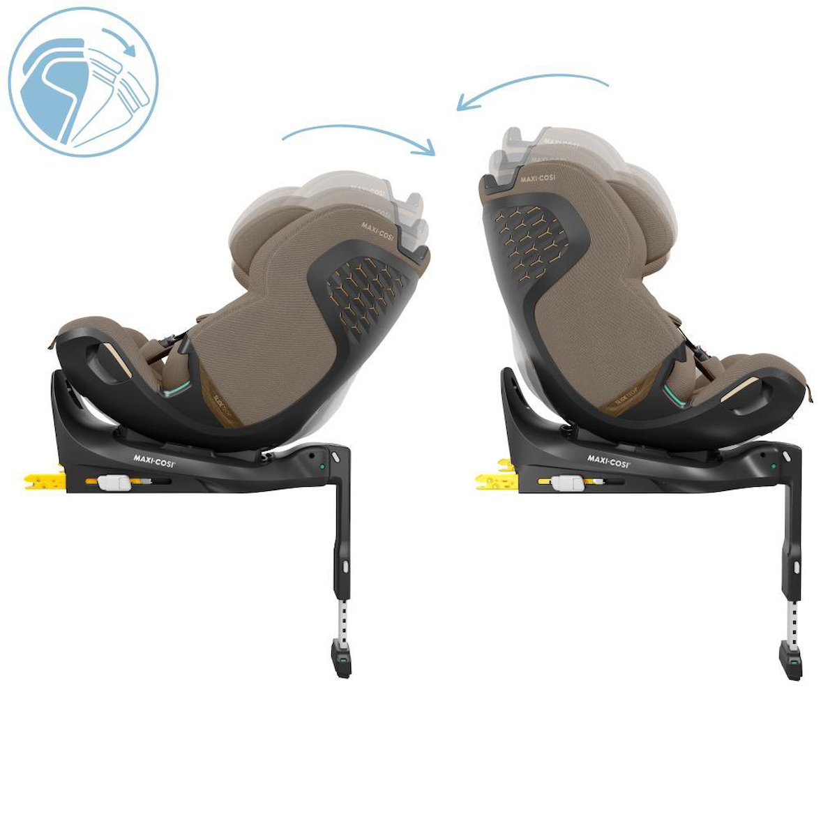 Maxi-Cosi Emerald 360 Pro I-Size Dünyanın İlk Kızaklı, Araç Dışına Çıkabilen İsofix'li 360 Dönebilir Yatabilir 0-36 kg Bebek Oto Koltuğu Authentic Truffle