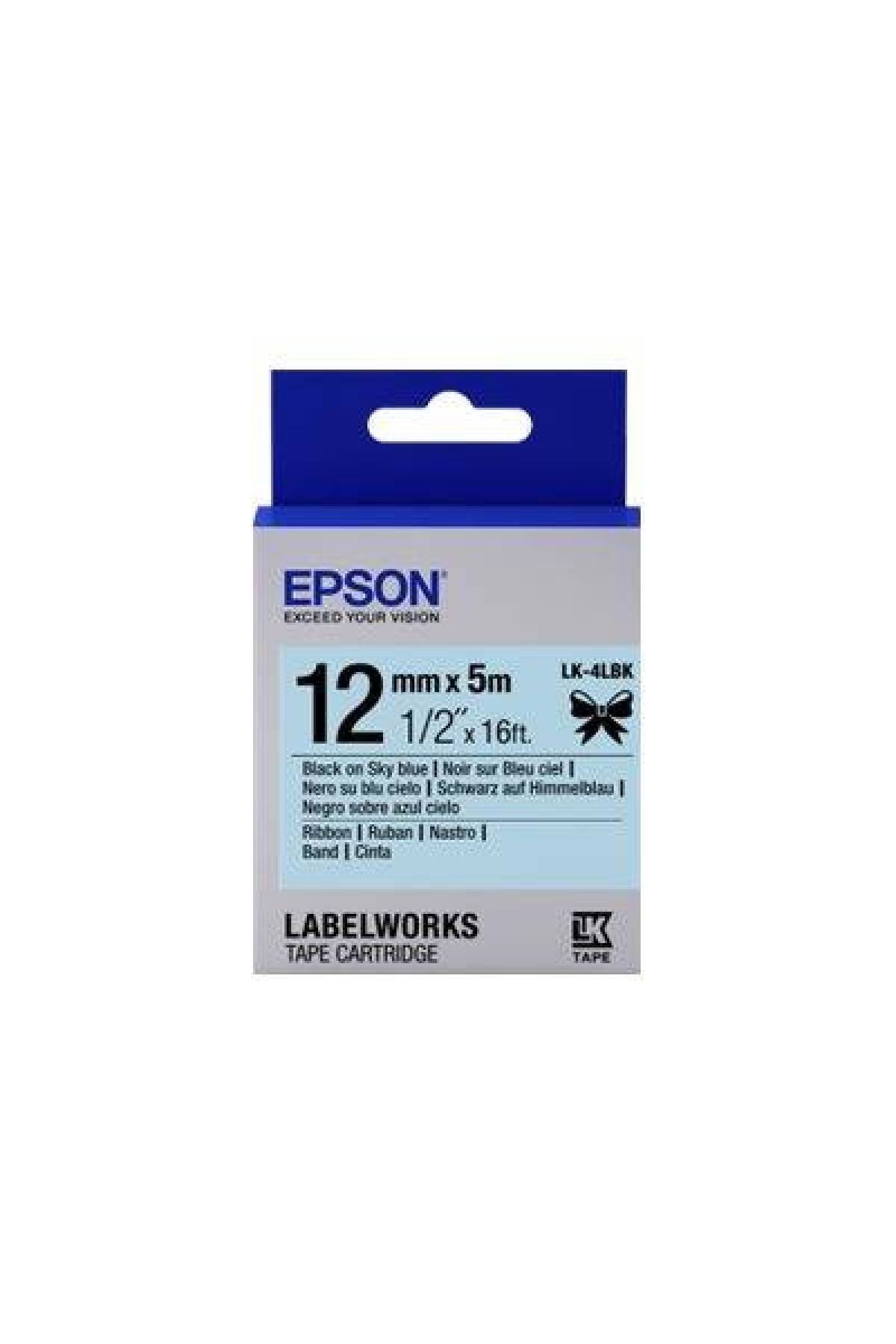 Epson LK-4YBF Flour Sarı Üzeri Siyah 12MM 9Metre Etiket