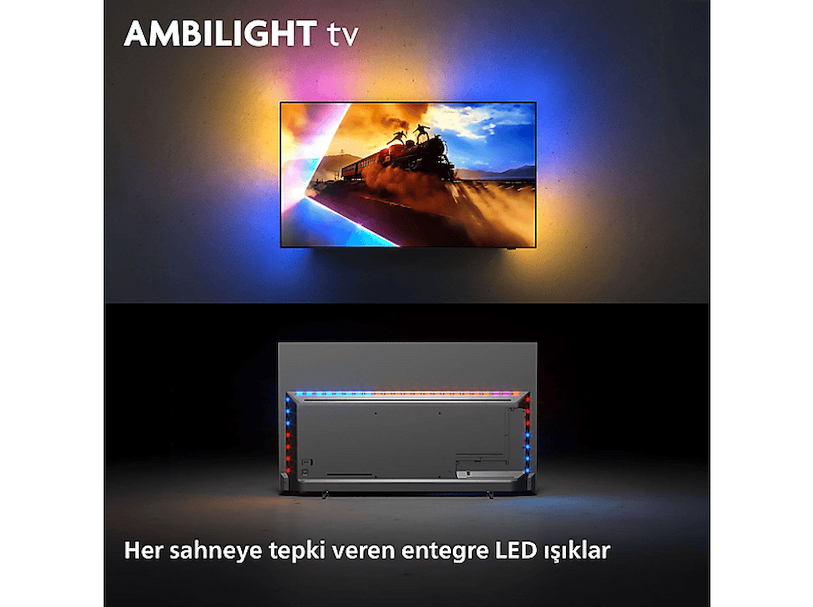 PHILIPS 65OLED760/12 65 inç 164 Ekran Smart 4K UHD Dolby Vision Dolby Atmos Titan OS Ambilight OLED TV
