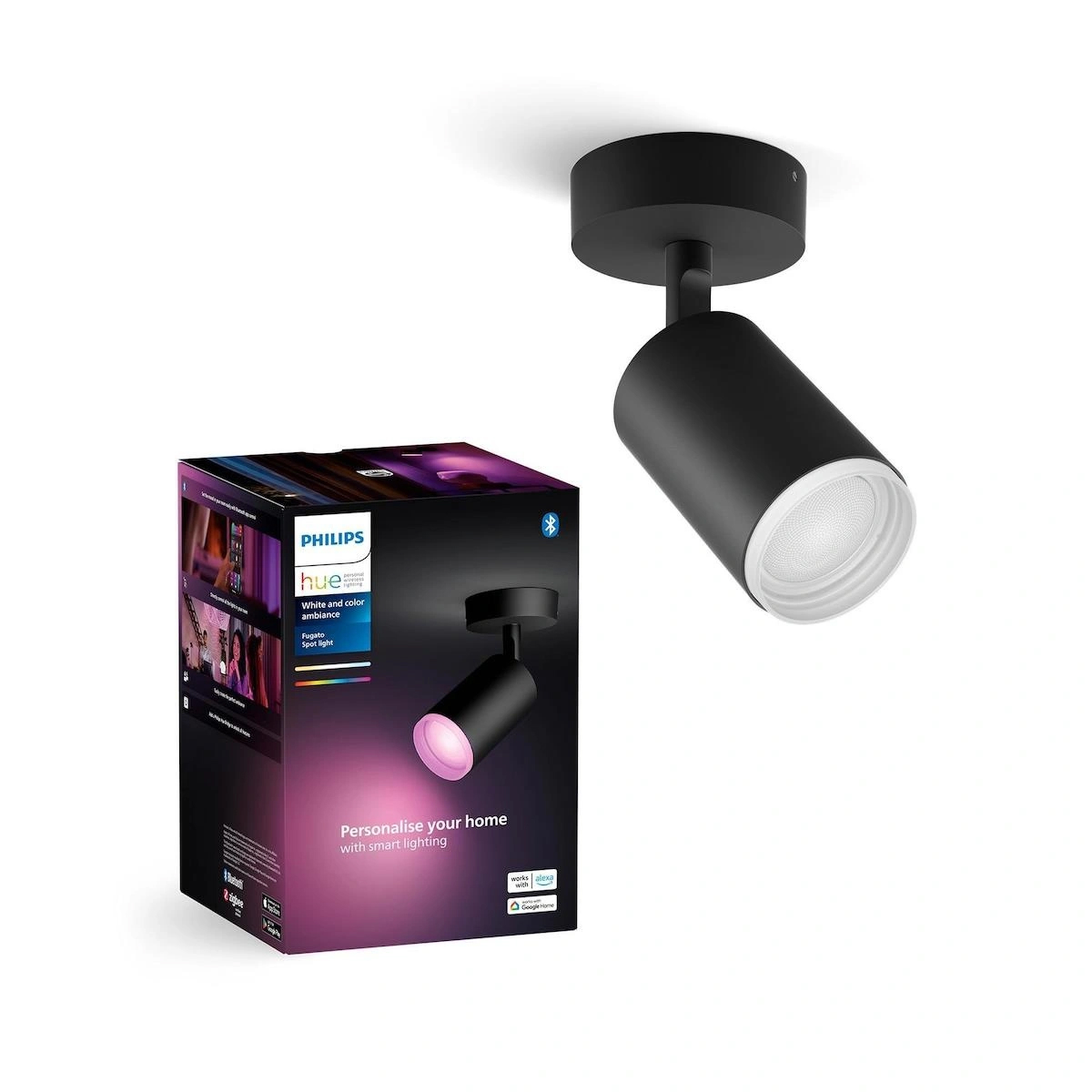 Philips Hue Fugato Renkli Akıllı Led Spot Lamba 1x4.2W (Siyah) v2