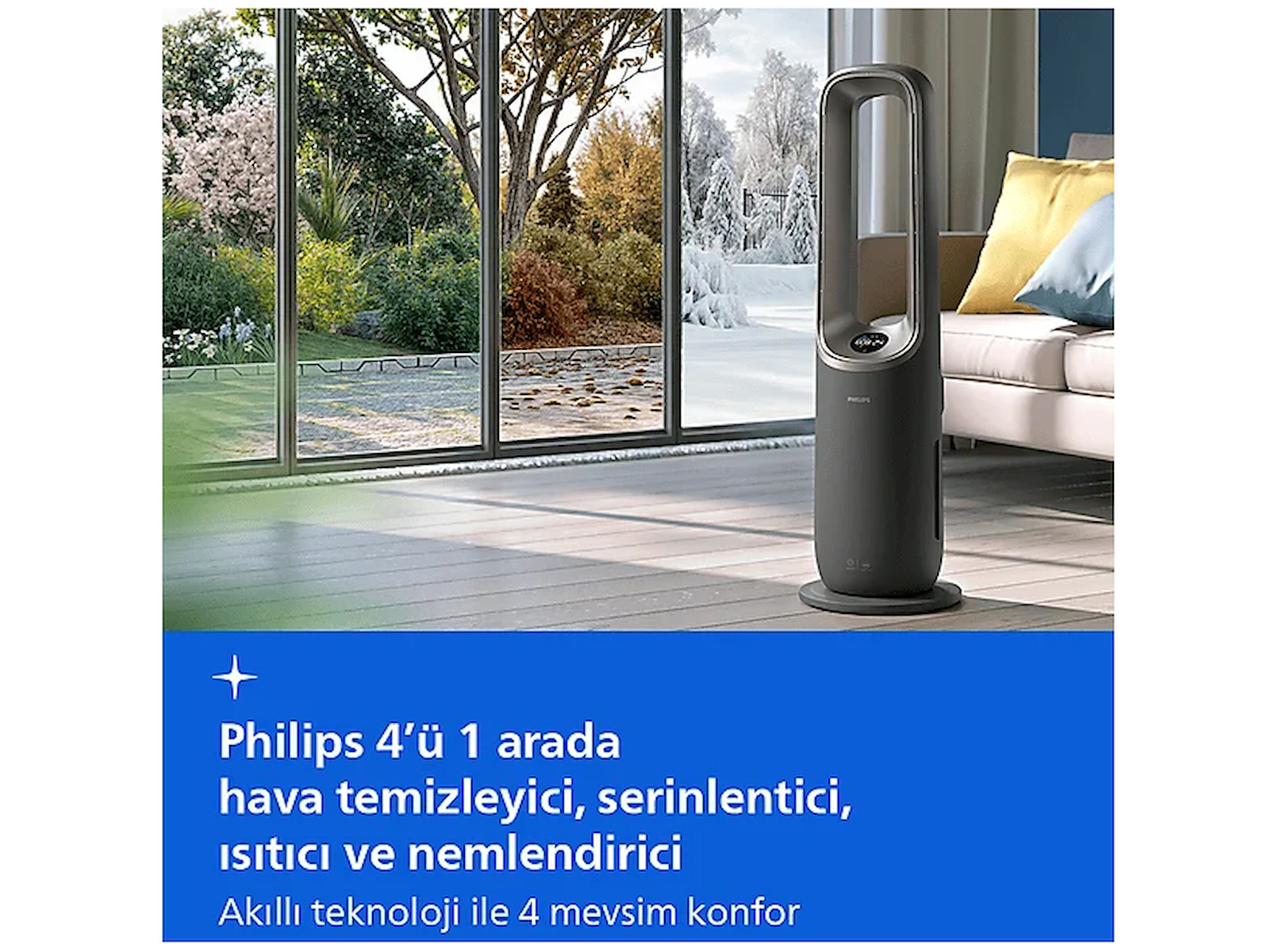 PHILIPS AMF970/10 Fan, Isıtıcı, Nemlendirici 4’ü 1 Arada Hava Temizleyici