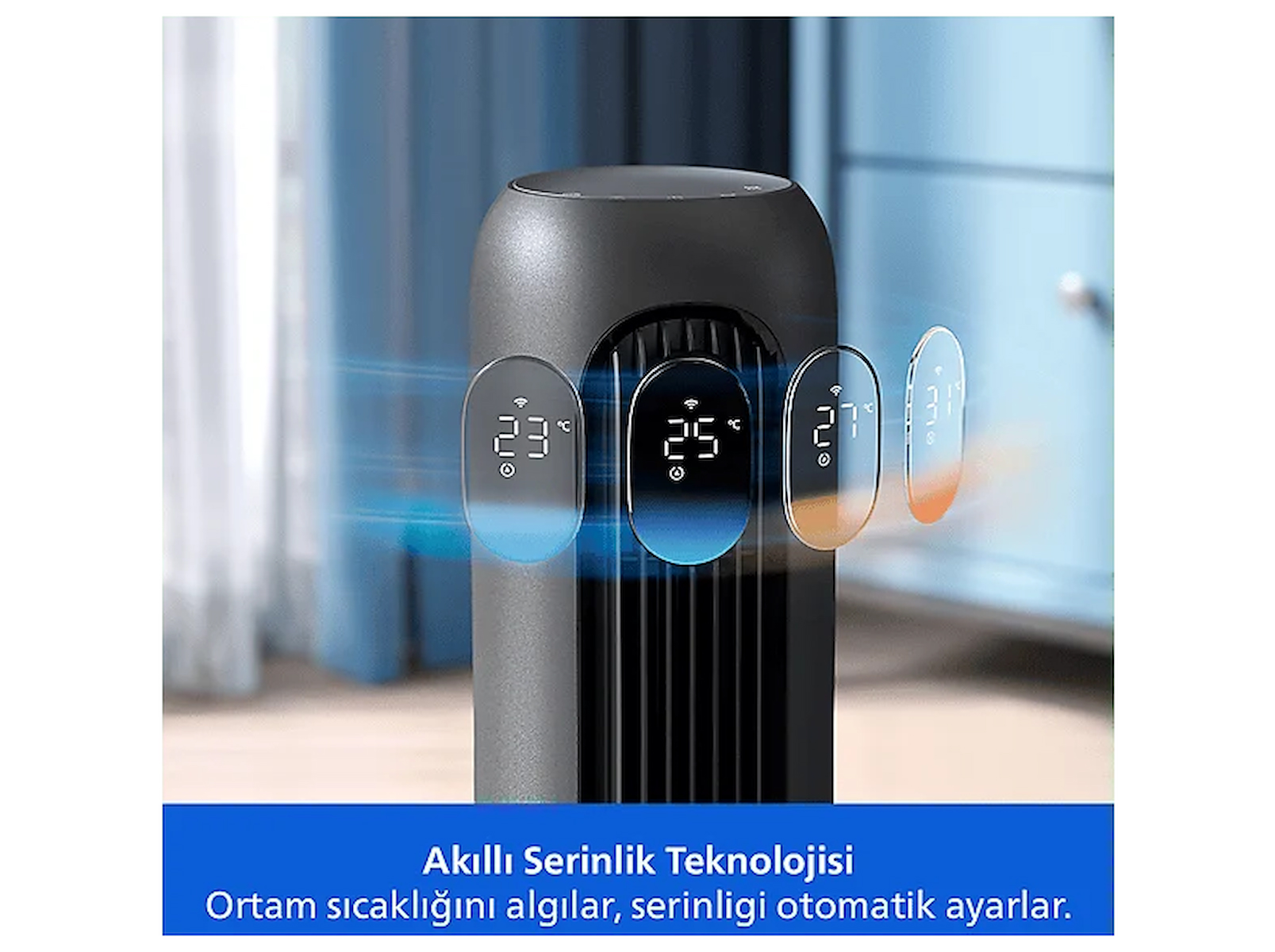 PHILIPS 7000 Serisi CX7550/01 Kule Tipi Vantilatör Siyah