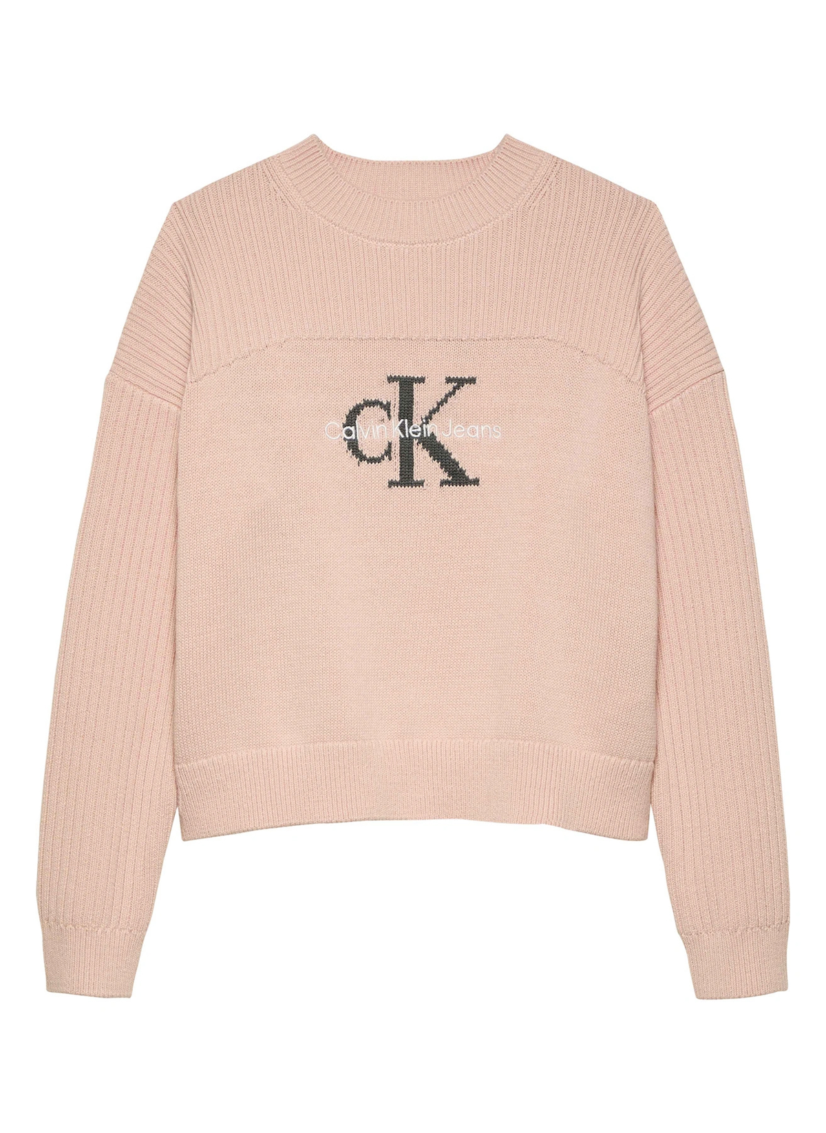 Calvin Klein Bisiklet Yaka Regular Fit Düz Pembe Kız Çocuk Kazak IG0IG02654TER