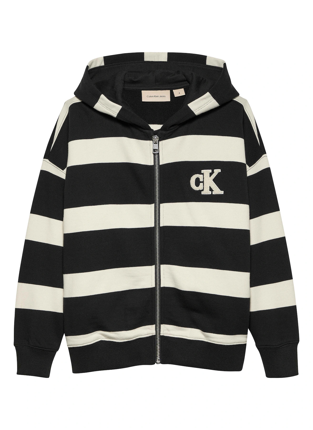 Calvin Klein Çizgili Erkek Siyah Sweatshırt IB0IB023320AS