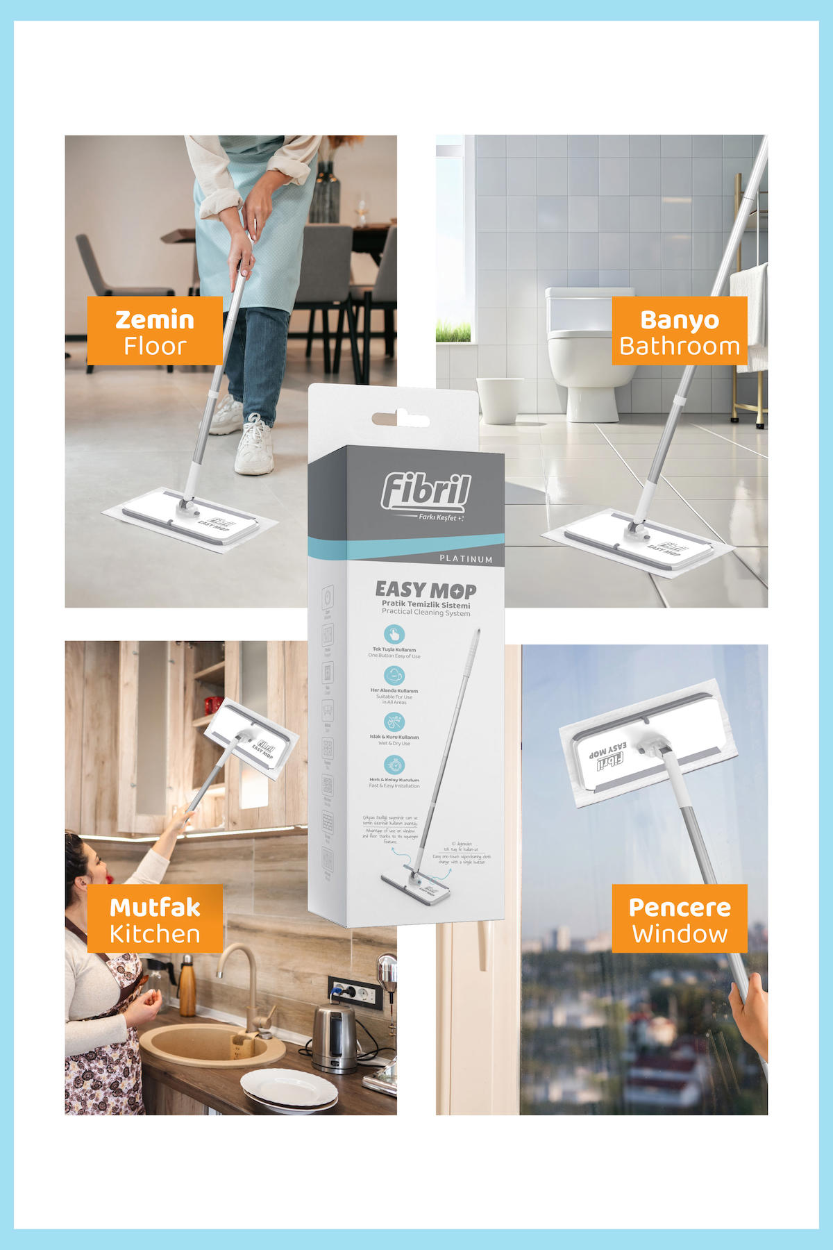 Fibril Easy Mop Pratik Temizlik Sistemi