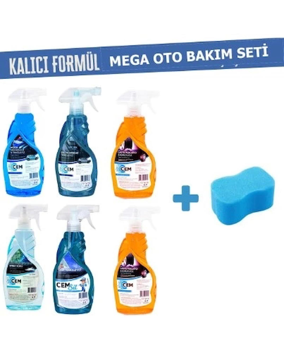 CEM CAR CARE Mega 6'Lı Oto Bakım Seti Yıkama Süngeri Hediyeli