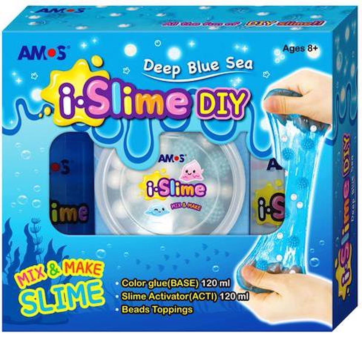 AMOS SLIME 120ML DENIZ MAVİSİ ACTI-BASE+30GR TOPCK