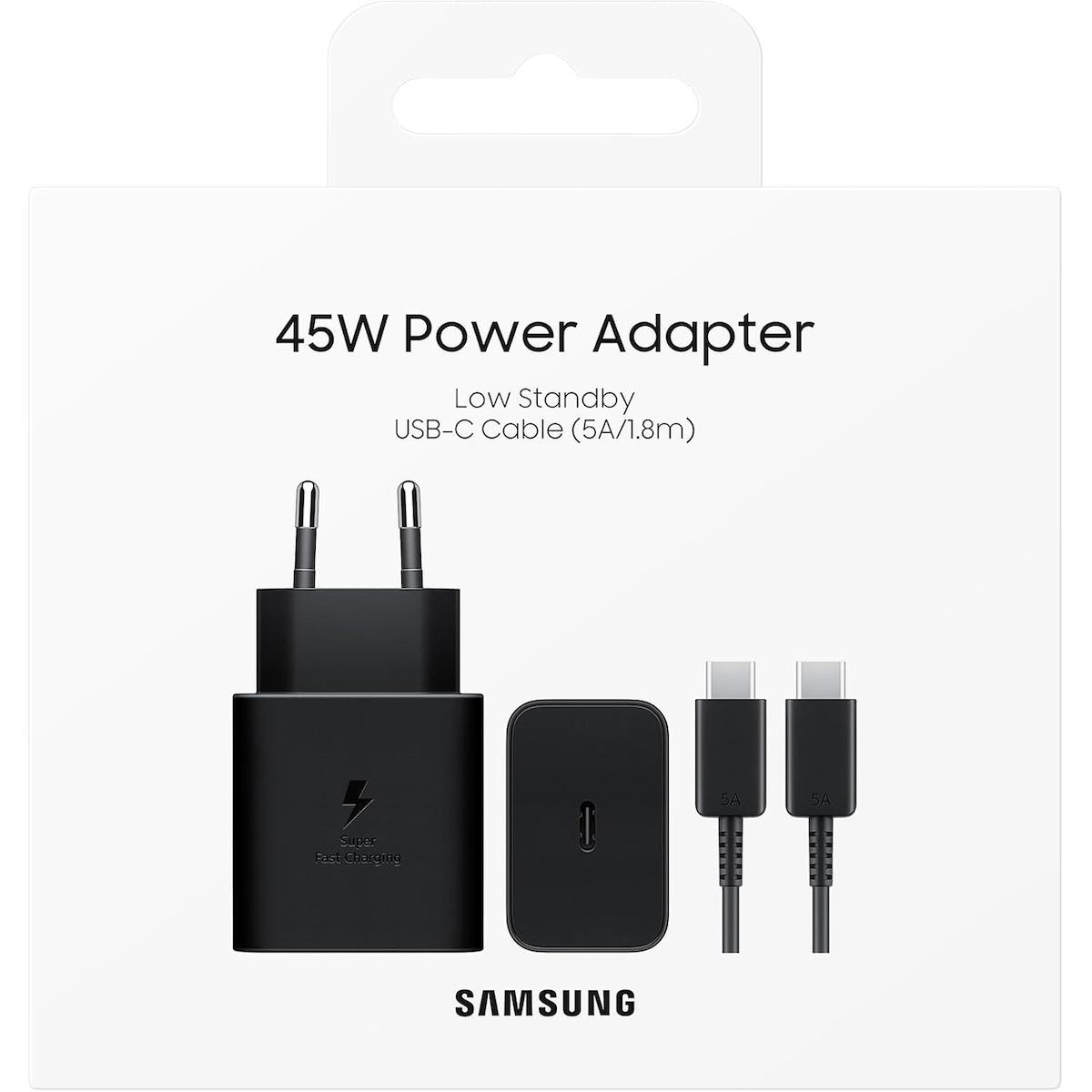 Samsung EP-T4511X Type-C Süper Hızlı Şarj Cihazı 45W Siyah Samsung Türkiye Garantili