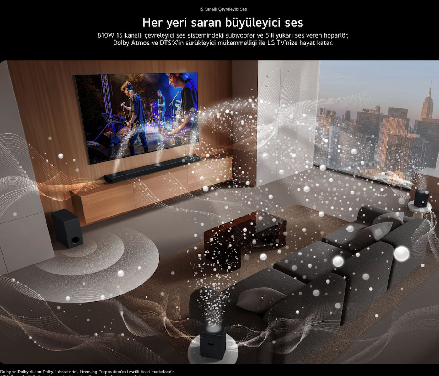 S95TR 9.1 Kanal 810 W Güçlü Soundbar Modern Tasarım ile Sinema Keyfi, 810 W Akıllı Ev Sinema Sistemi