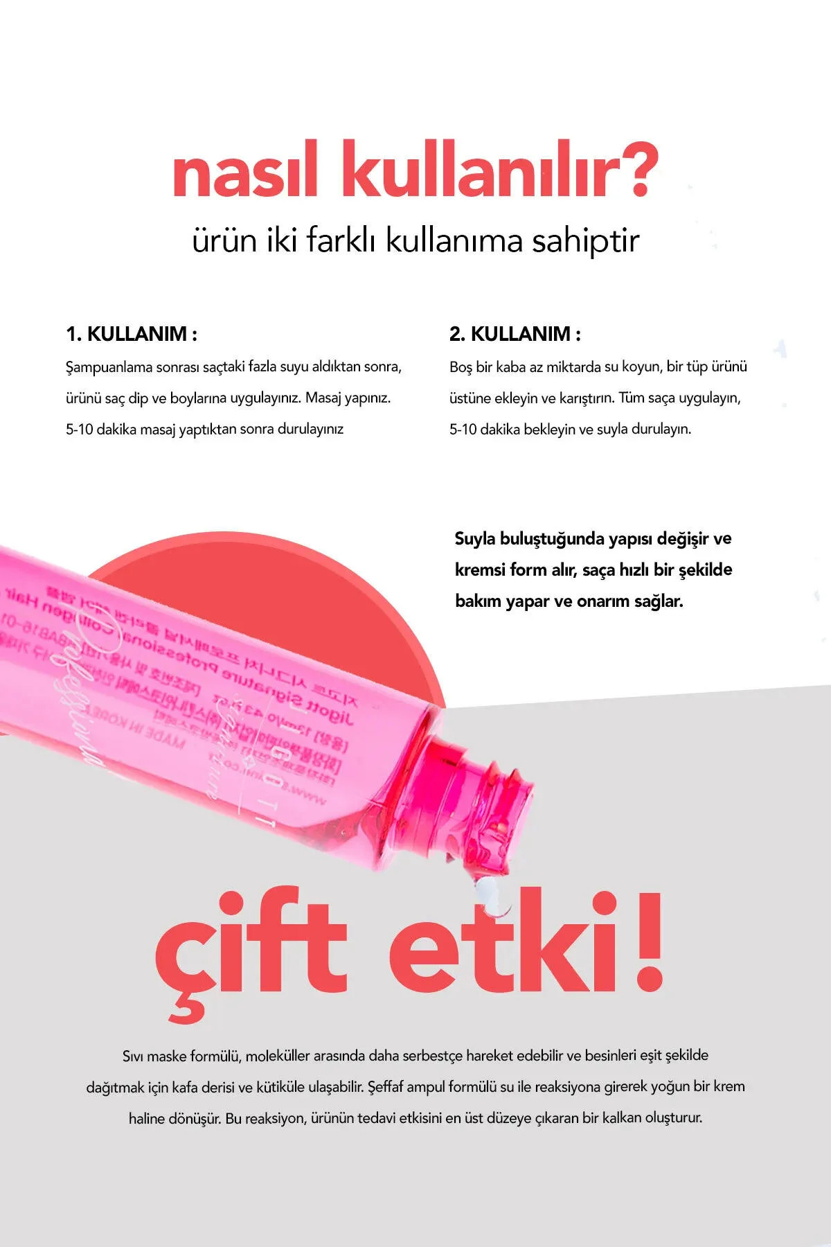 Kolajen İçeren Konsantre Saç Bakım Serumu Jigott Professional Collagen Hair Ampoule 13 ml