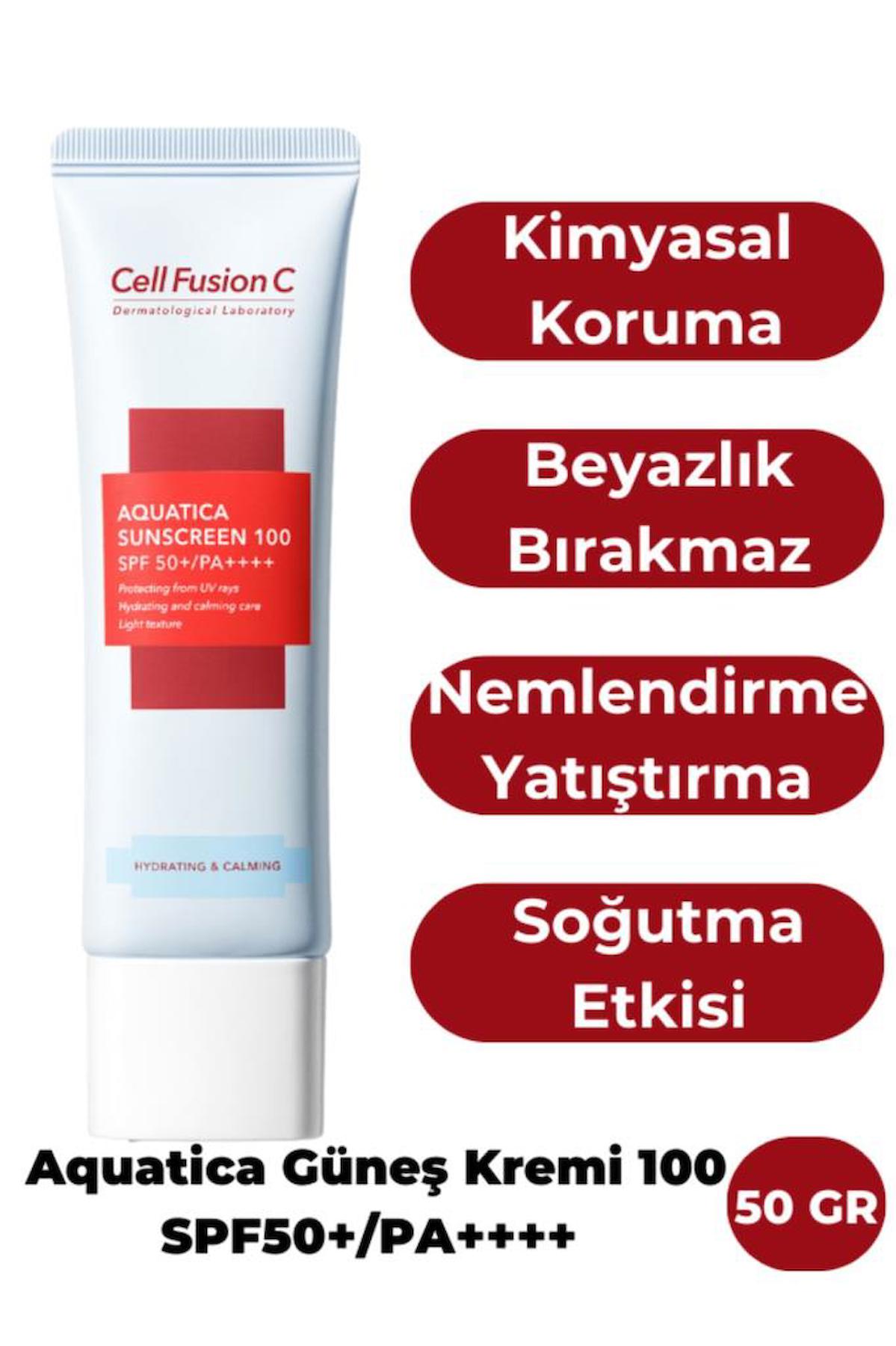 Cell Fusion C Aquatica Nemlendirici Yüksek Koruyucu Tüm Cilt Tipleri Için Güneş Kremi 100 Spf50 /pa 50 gr