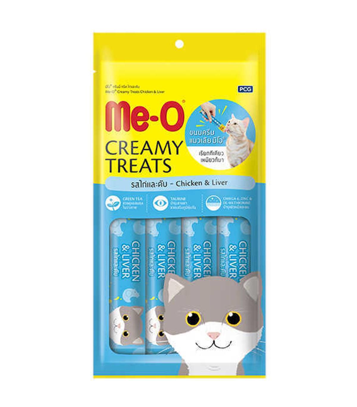 Me-O Creamy Treats Ciğer - Tavuklu Krema Yetişkin Kedi Ödülü 4x15 g 