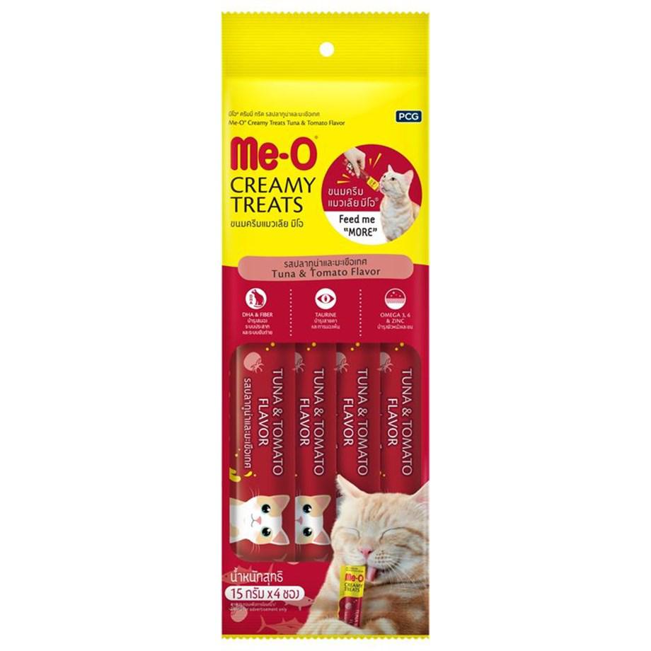 Yemci Petshop me-o Meocreamy Treats Ton Balıklı Ve Domatesli Kedi Ödülü (4X15GR)